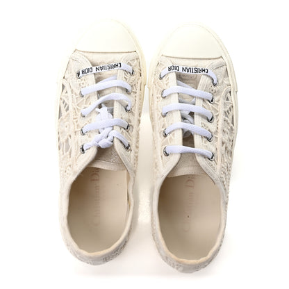 Christian Dior Transparent Embroidered Mesh Macrame Walk'N'Dior Low Top Sneakers 36.5 White 2 of 9