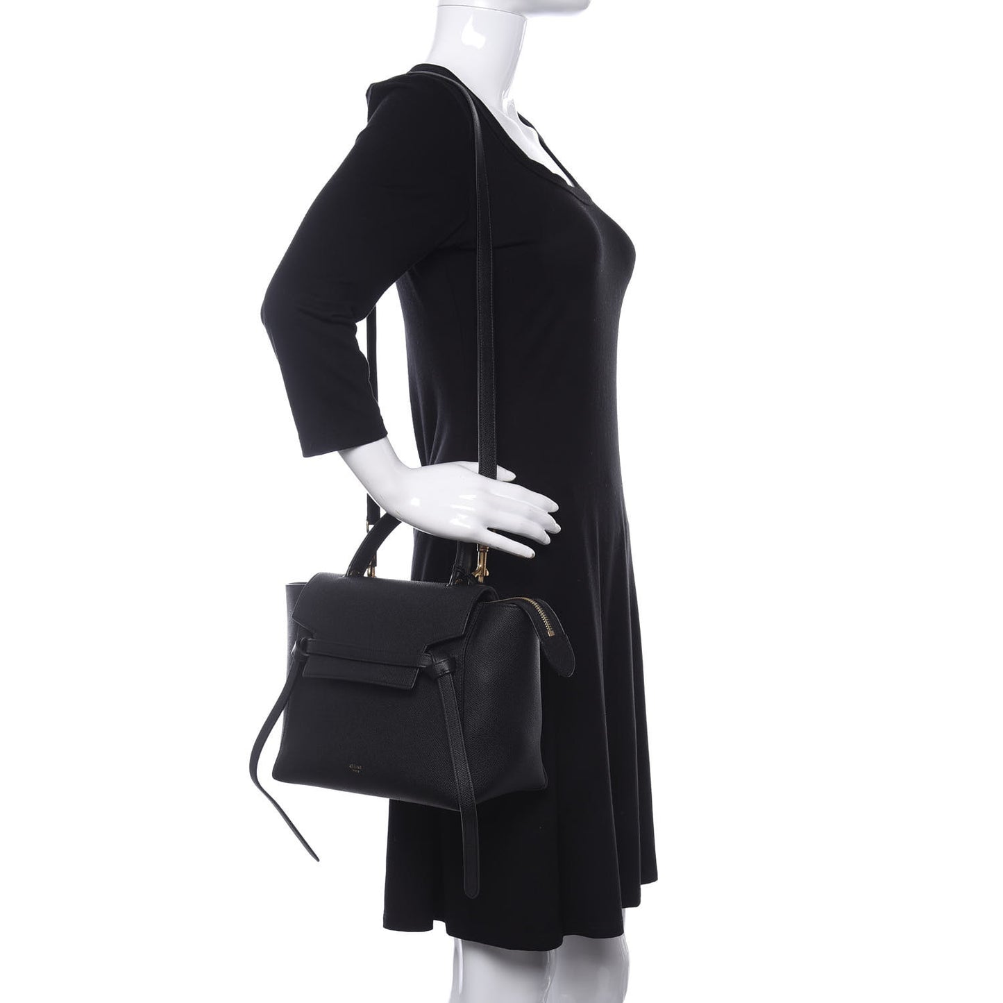 Grained Calfskin Micro Belt Bag Black