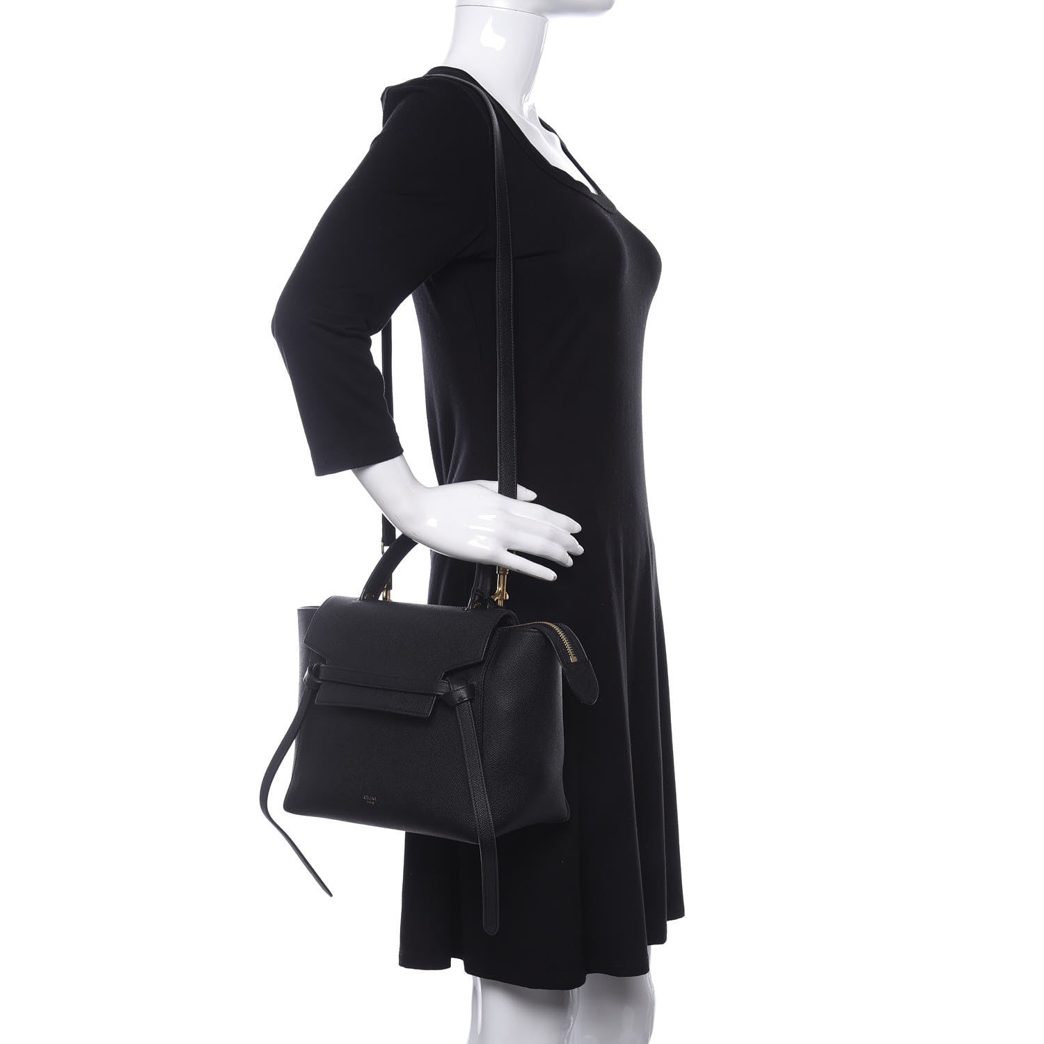 Celine Grained Calfskin Micro Belt Bag Black 2 of 9