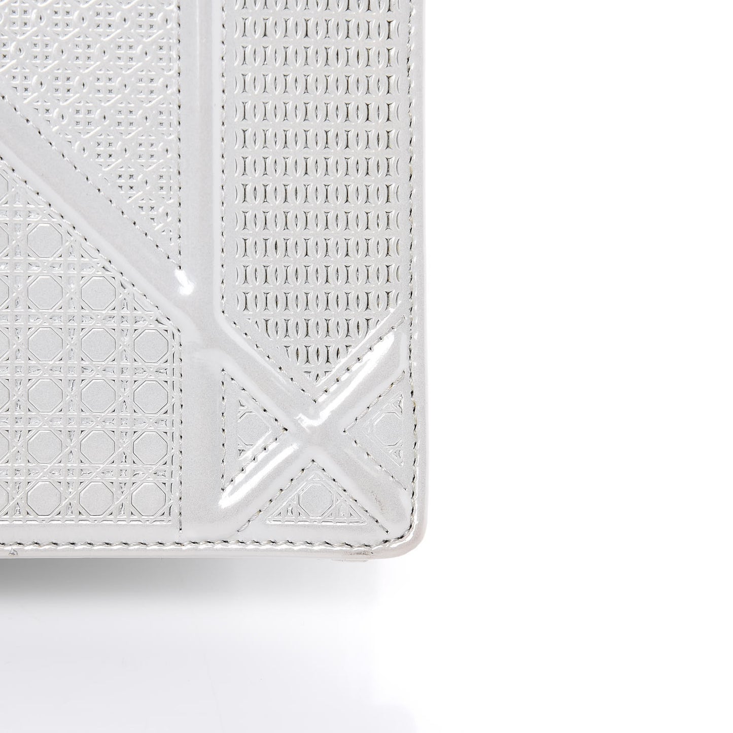 Patent Micro-Cannage Medium Diorama Flap Bag White