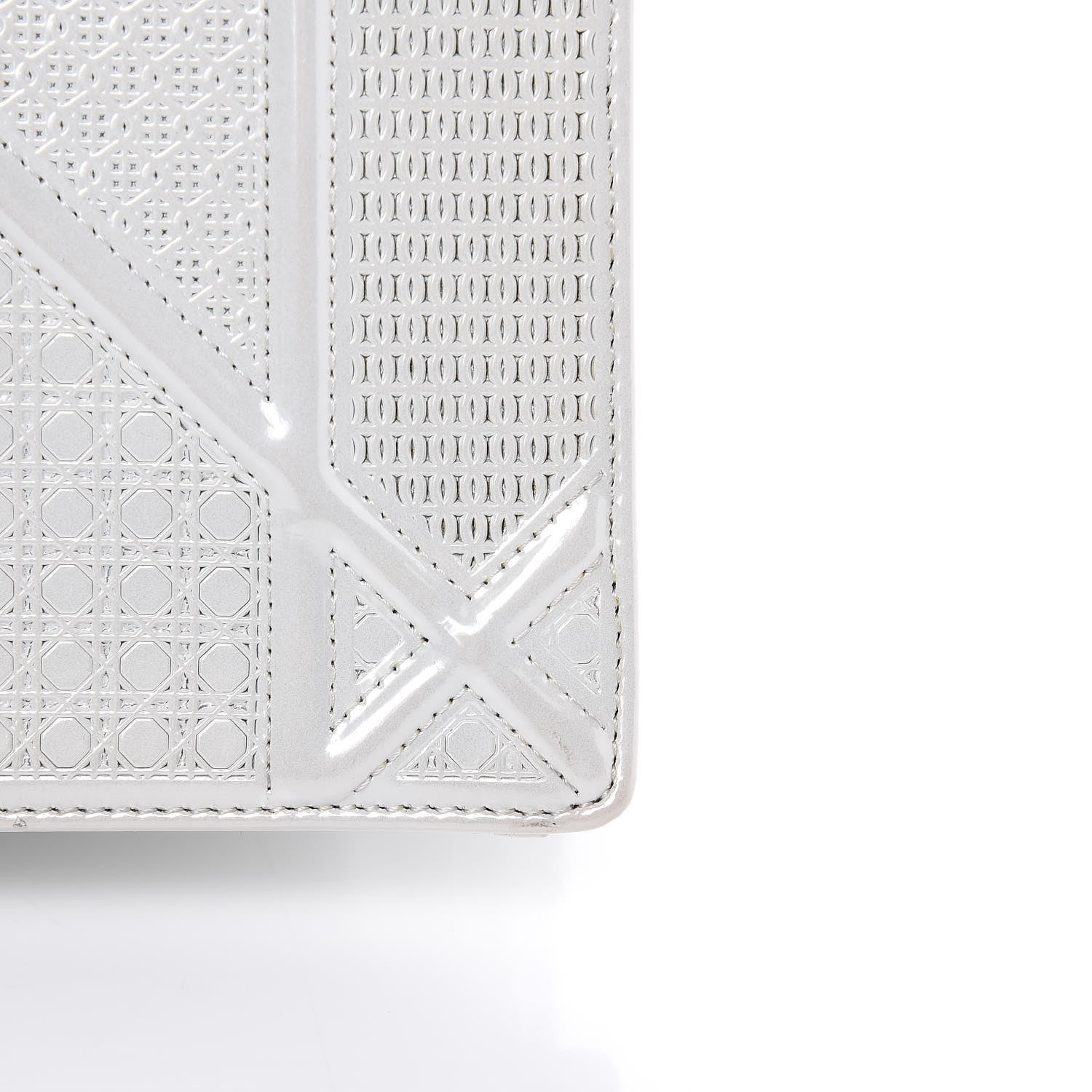 Christian Dior Patent Micro-Cannage Medium Diorama Flap Bag White 10 of 14