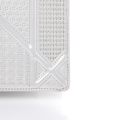 Christian Dior Patent Micro-Cannage Medium Diorama Flap Bag White 10 of 14