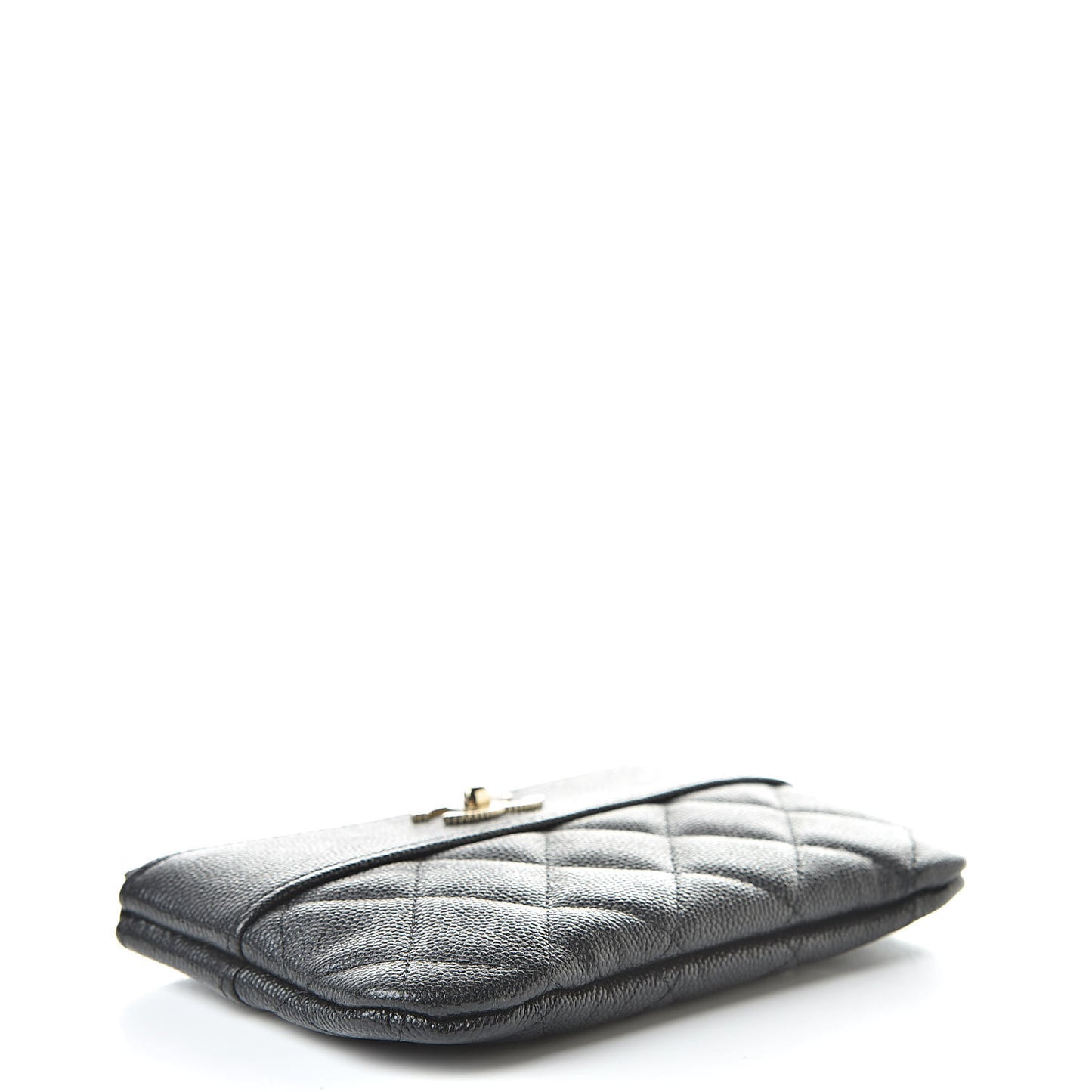 Caviar Quilted Small Vintage Mademoiselle Cosmetic Case Black