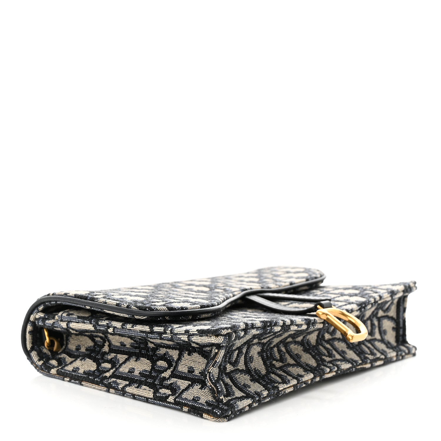 Christian Dior Oblique Saddle Chain Pouch Blue 4 of 10