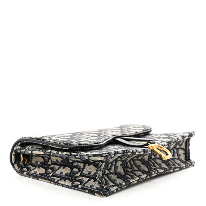 Christian Dior Oblique Saddle Chain Pouch Blue 4 of 10