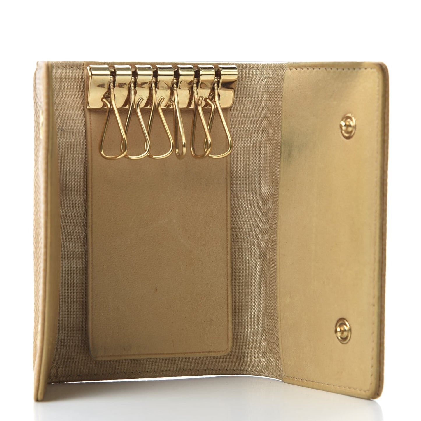 Caviar Timeless CC 6 Key Holder Case Beige Clair