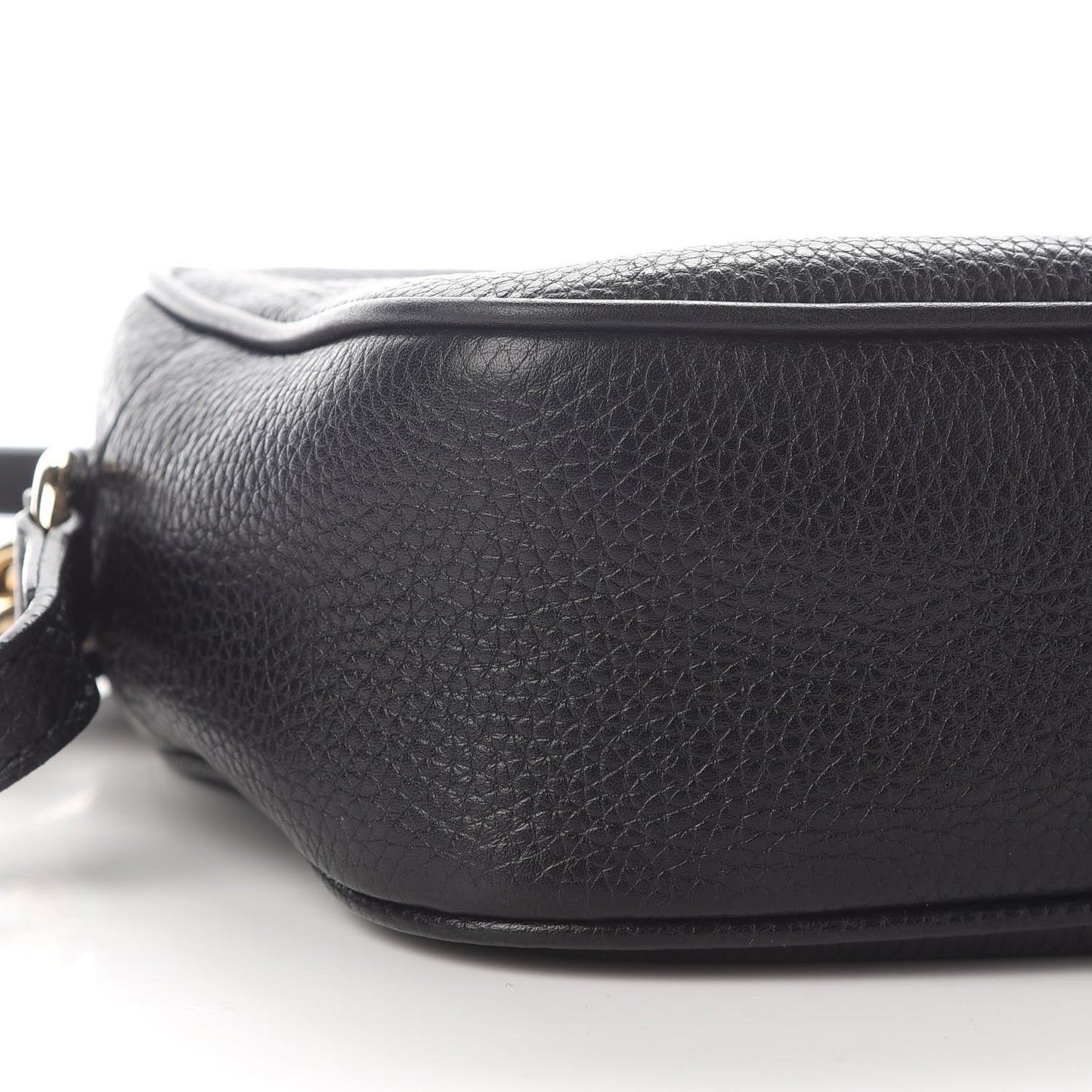 Pebbled Calfskin Small Soho Disco Bag Black