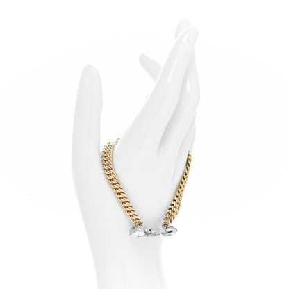 Chanel Crystal CC Heart Chain Bracelet Gold 2 of 5