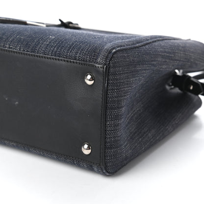 Fendi Denim Petite 2Jours Tote Blue Black 7 of 10