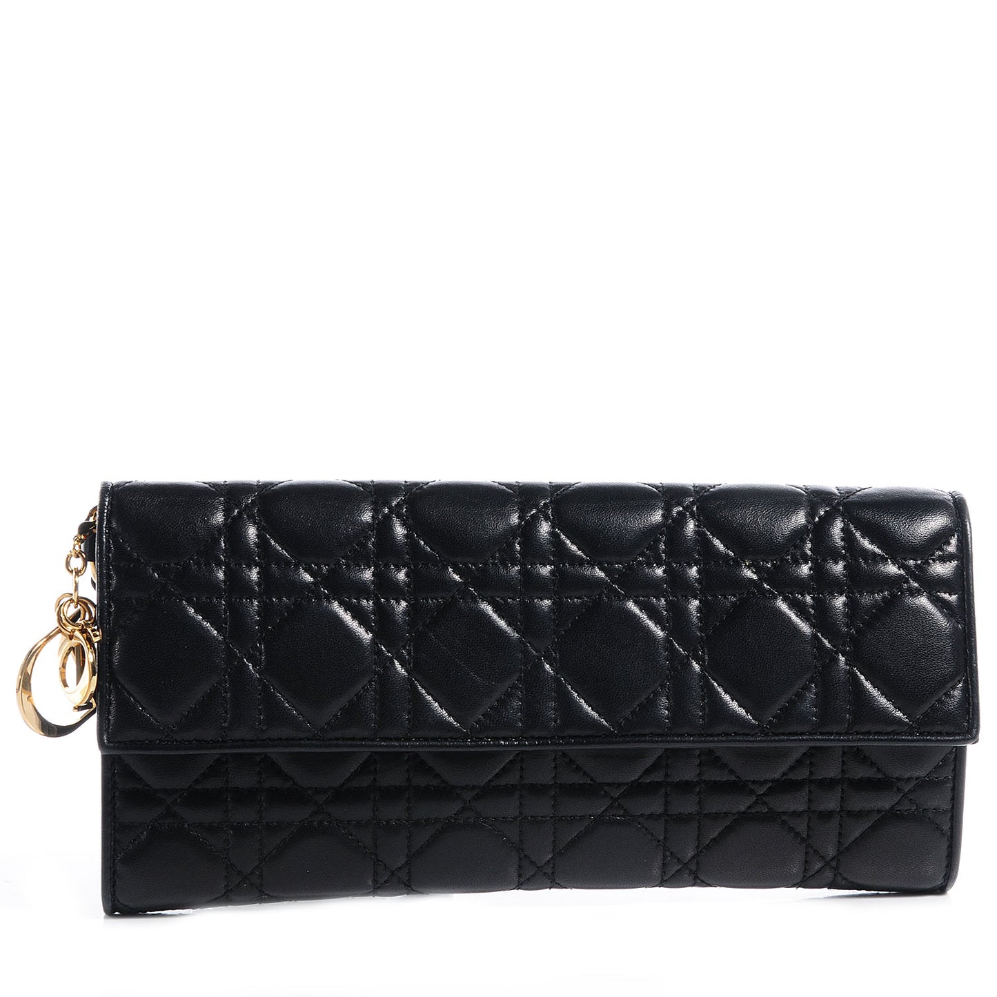Lambskin Cannage Clutch Black