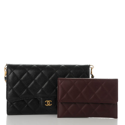 Chanel Caviar Quilted Wallet On Removable Chain Black 5 of 9