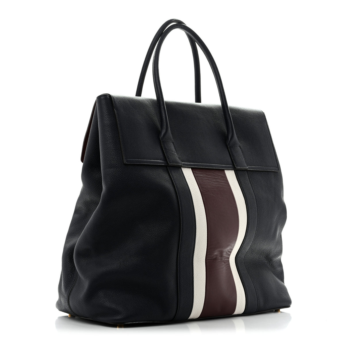 Mulberry Natural Grain Calfskin College Stripe Oversized Bayswater Navy White Oxblood 2 of 13