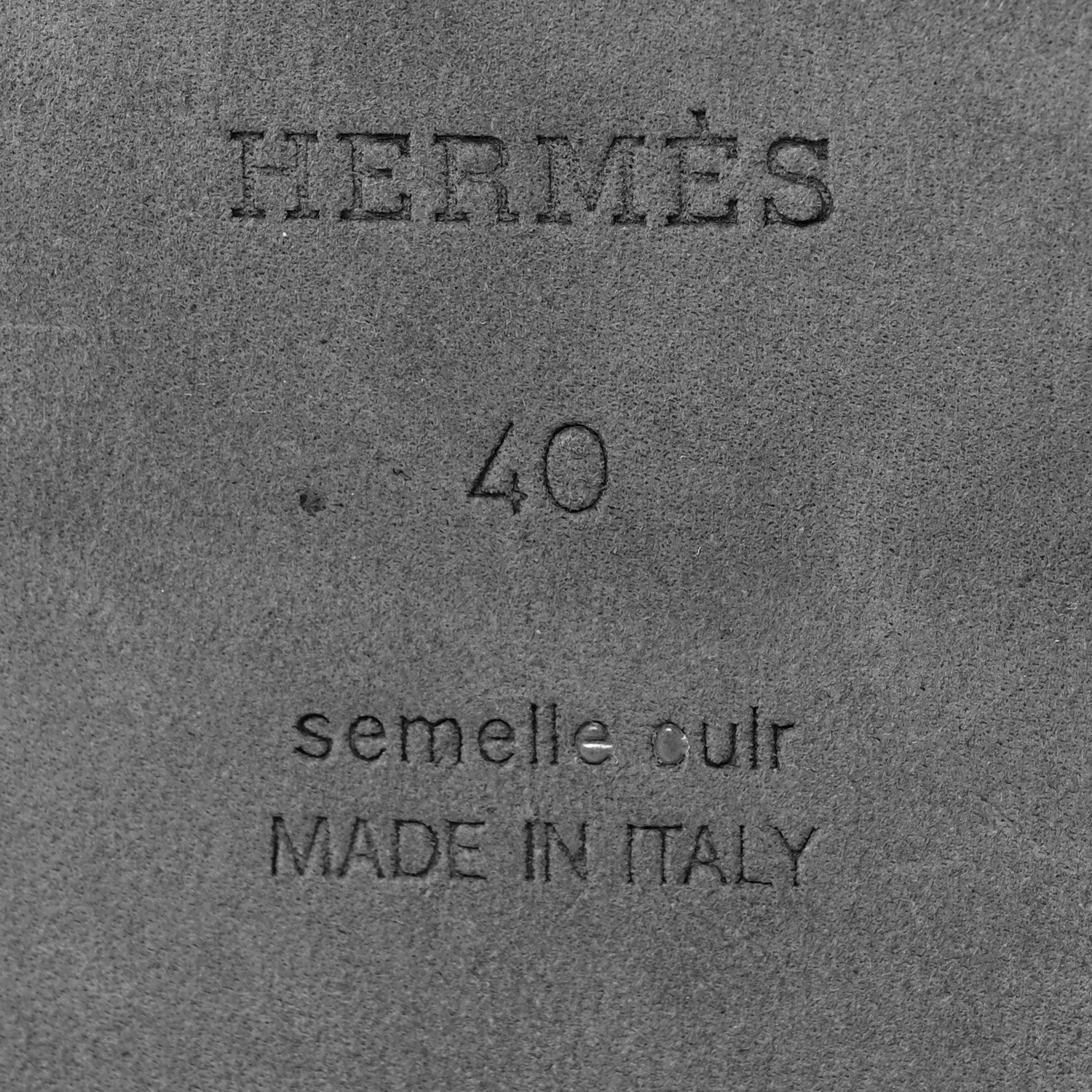 Hermes Calfskin Oran Sandals 40 Black White 7 of 7