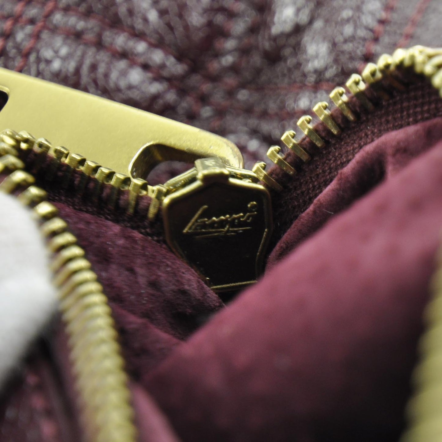 Quilted Leather East West Stam Clutch Violet
