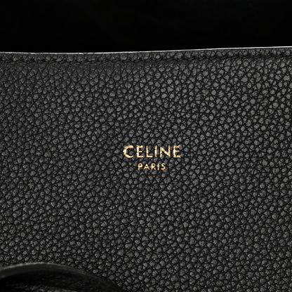 Celine Soft Grained Calfskin Small Belt Cabas Phantom Black 7 of 12