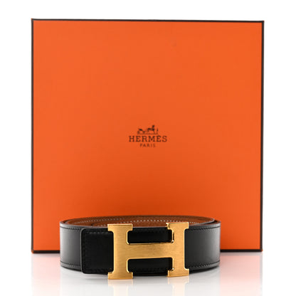Hermes Box Togo 32mm H Belt 85 Black Gold 8 of 8