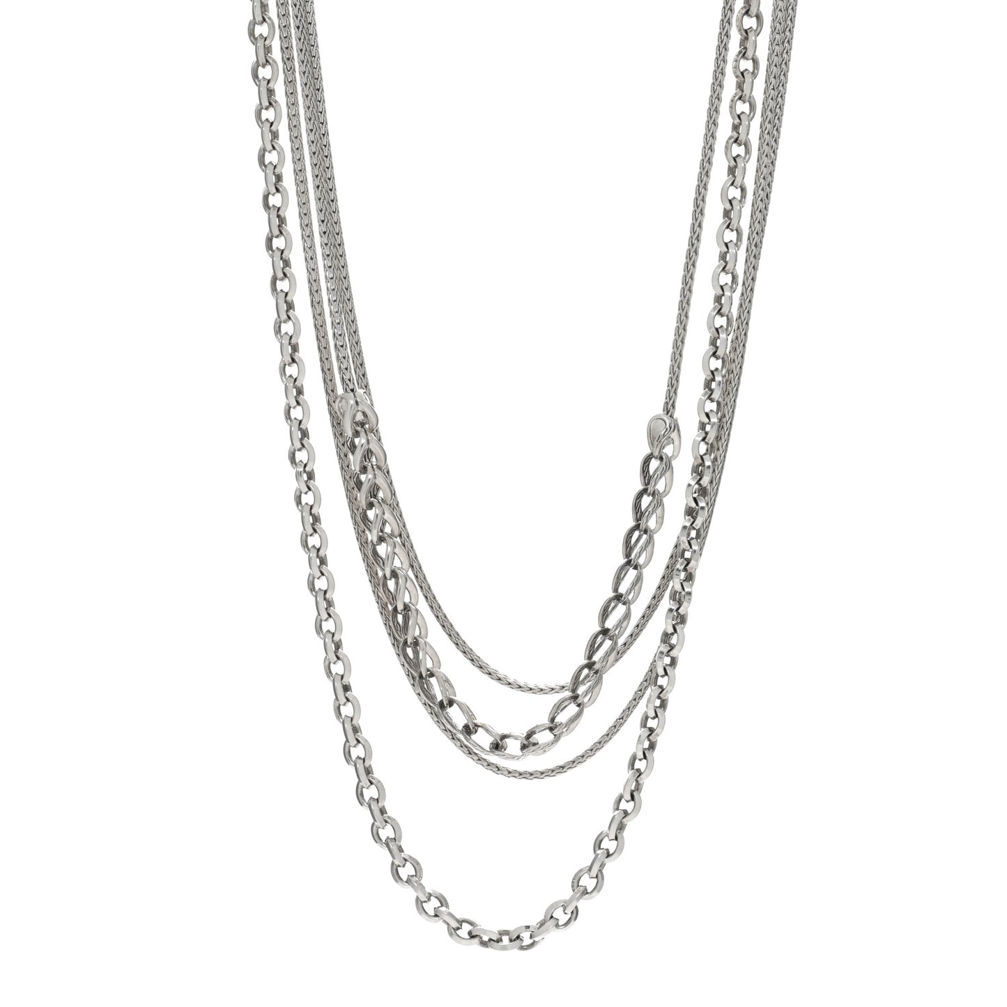Sterling Silver Asli Classic Chain Multi Row Necklace