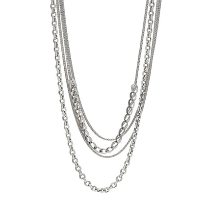 John Hardy Sterling Silver Asli Classic Chain Multi Row Necklace 1 of 4