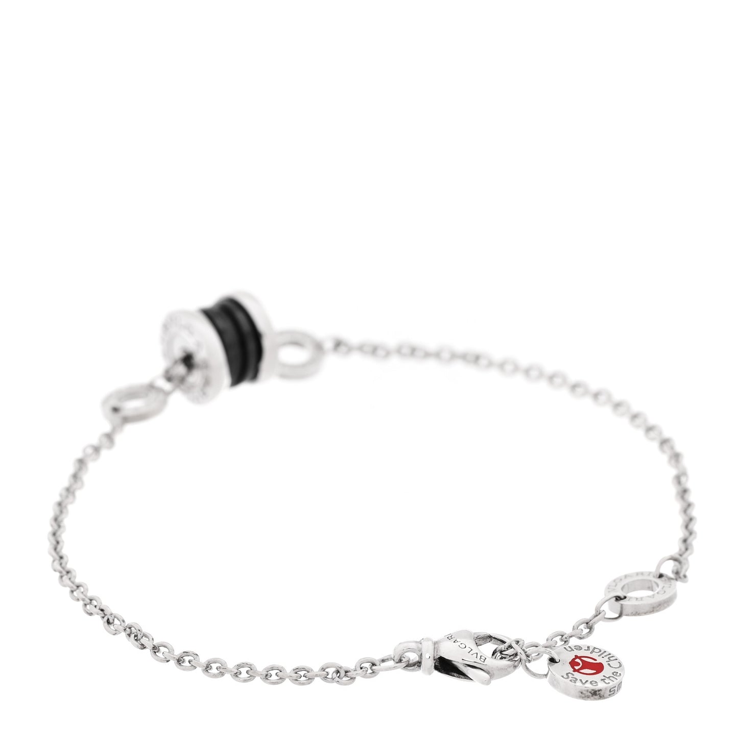 Sterling Silver Black Ceramic Save the Children Bracelet