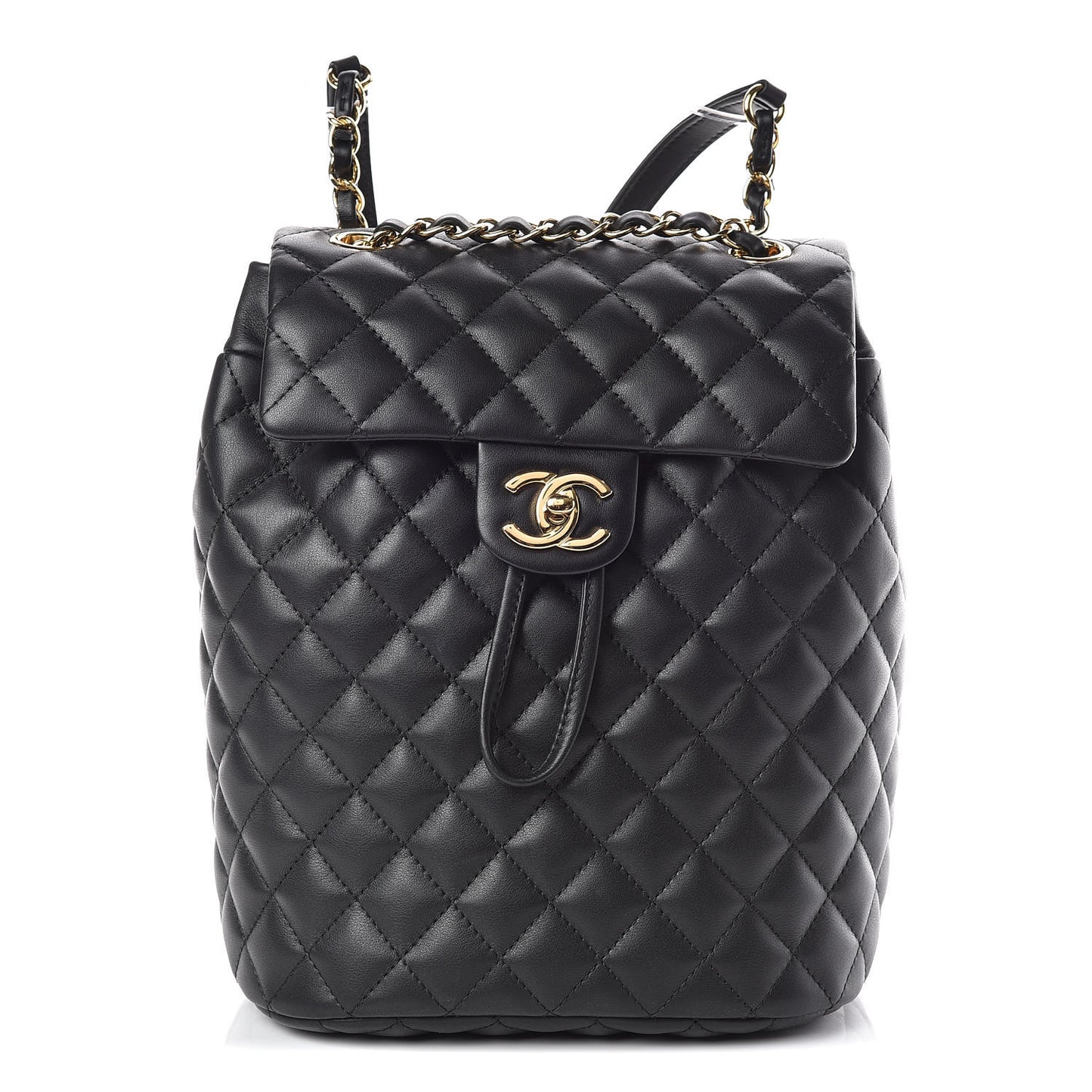 Lambskin Quilted Small Urban Spirit Backpack Black