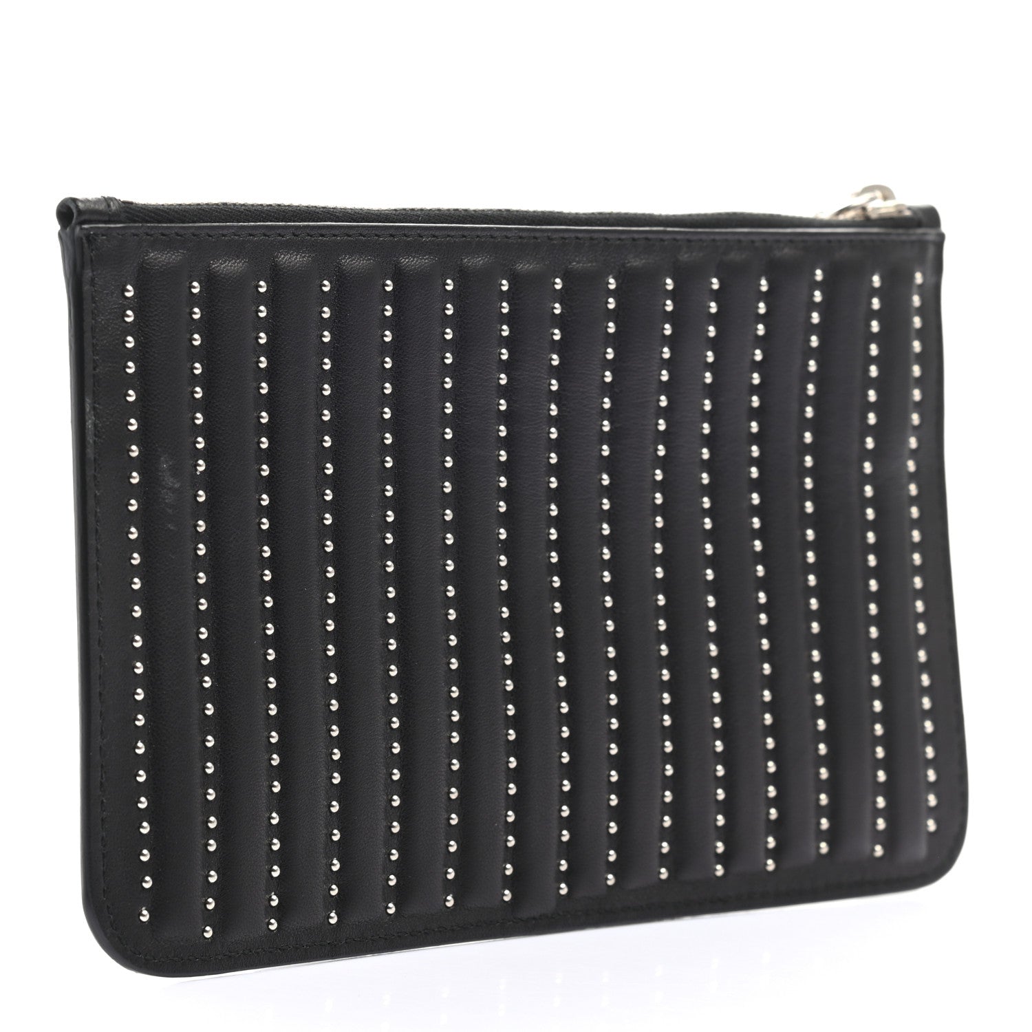 Alexander McQueen Calfskin Studded Skull Small Zipped Pouch Black 3 of 9