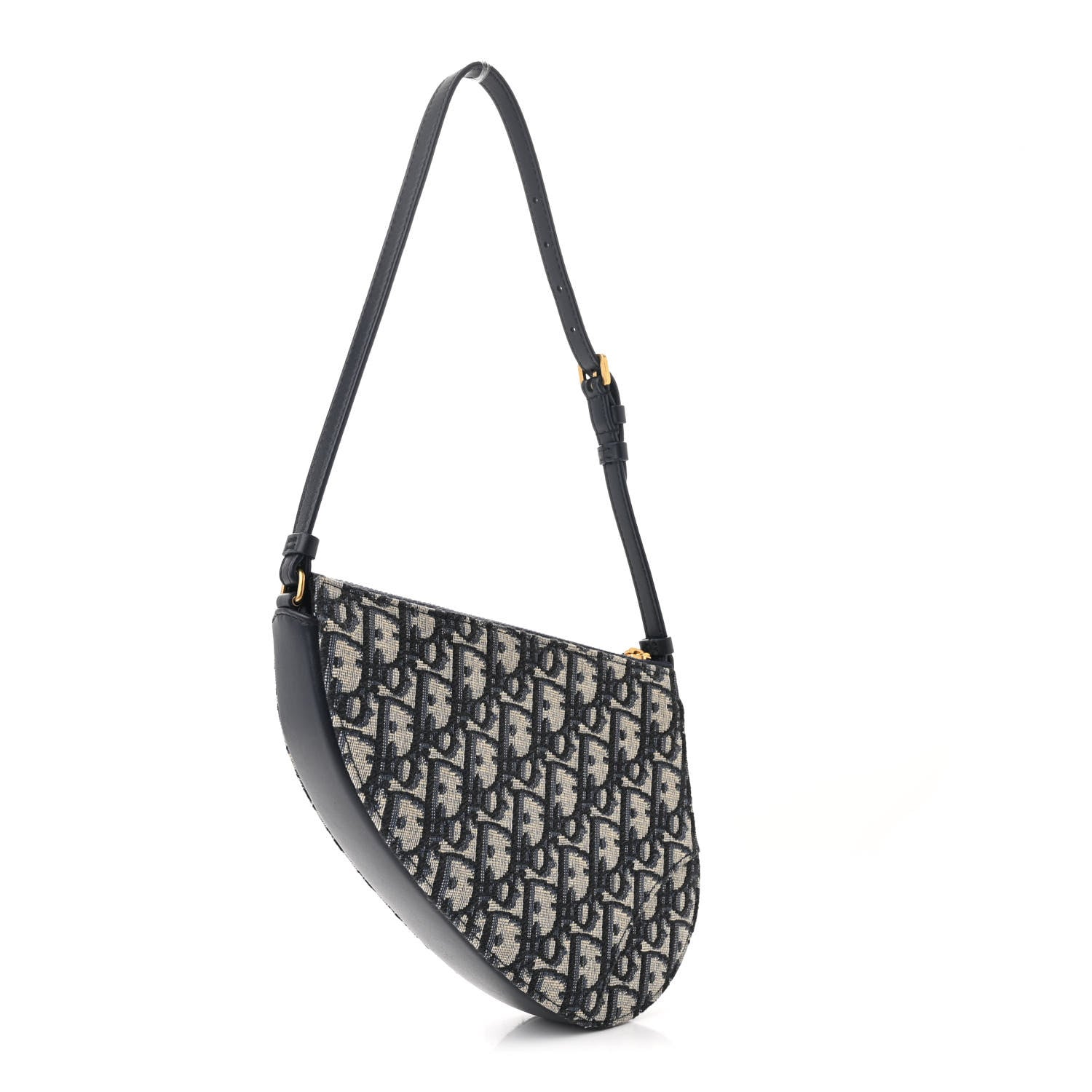 Christian Dior Oblique Saddle Rodeo Pouch Navy Blue 3 of 11