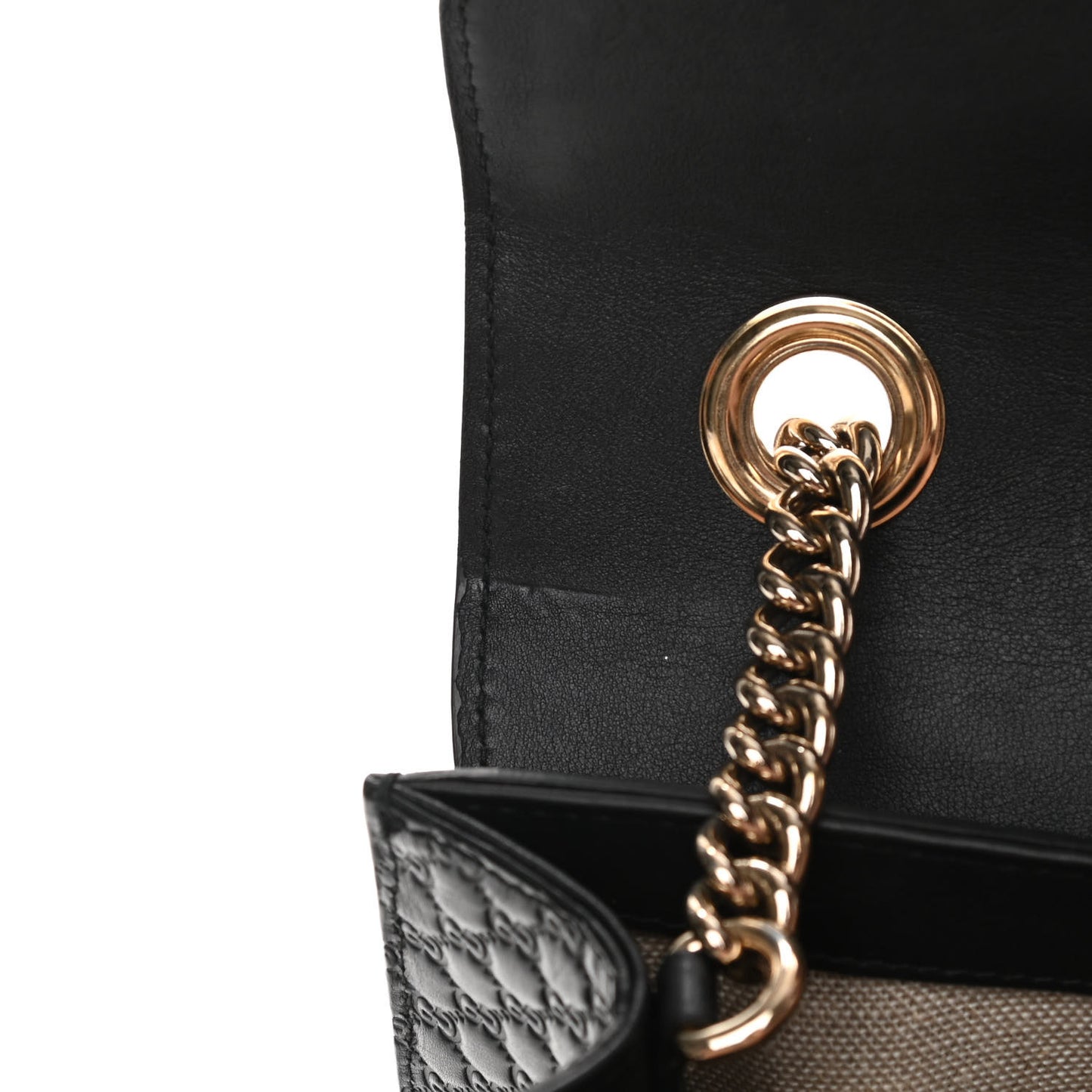 Microguccissima Medium Emily Chain Shoulder Bag Black