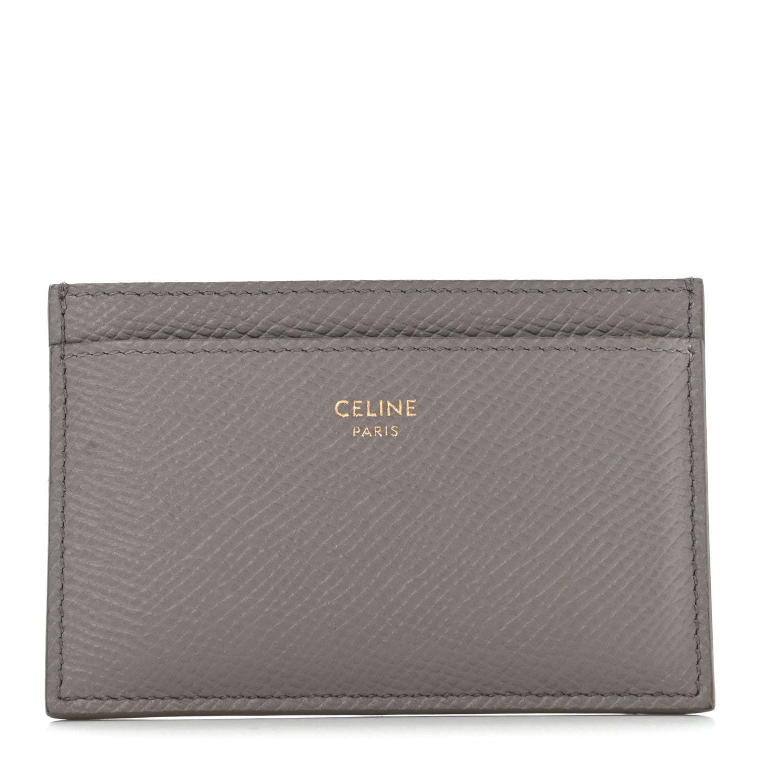 Celine Grained Calfskin Card Holder Pebble 1 of 9