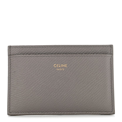 Celine Grained Calfskin Card Holder Pebble 1 of 9