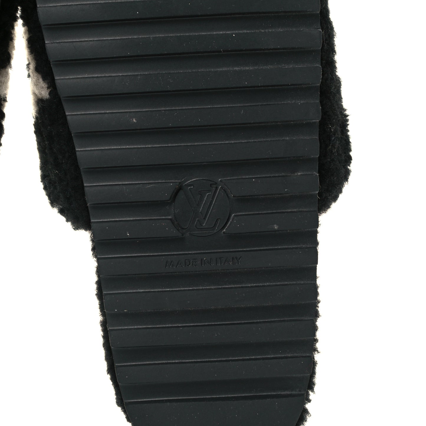 Shearling Monogram Giant Paseo Flat Comfort Mule 38 Black