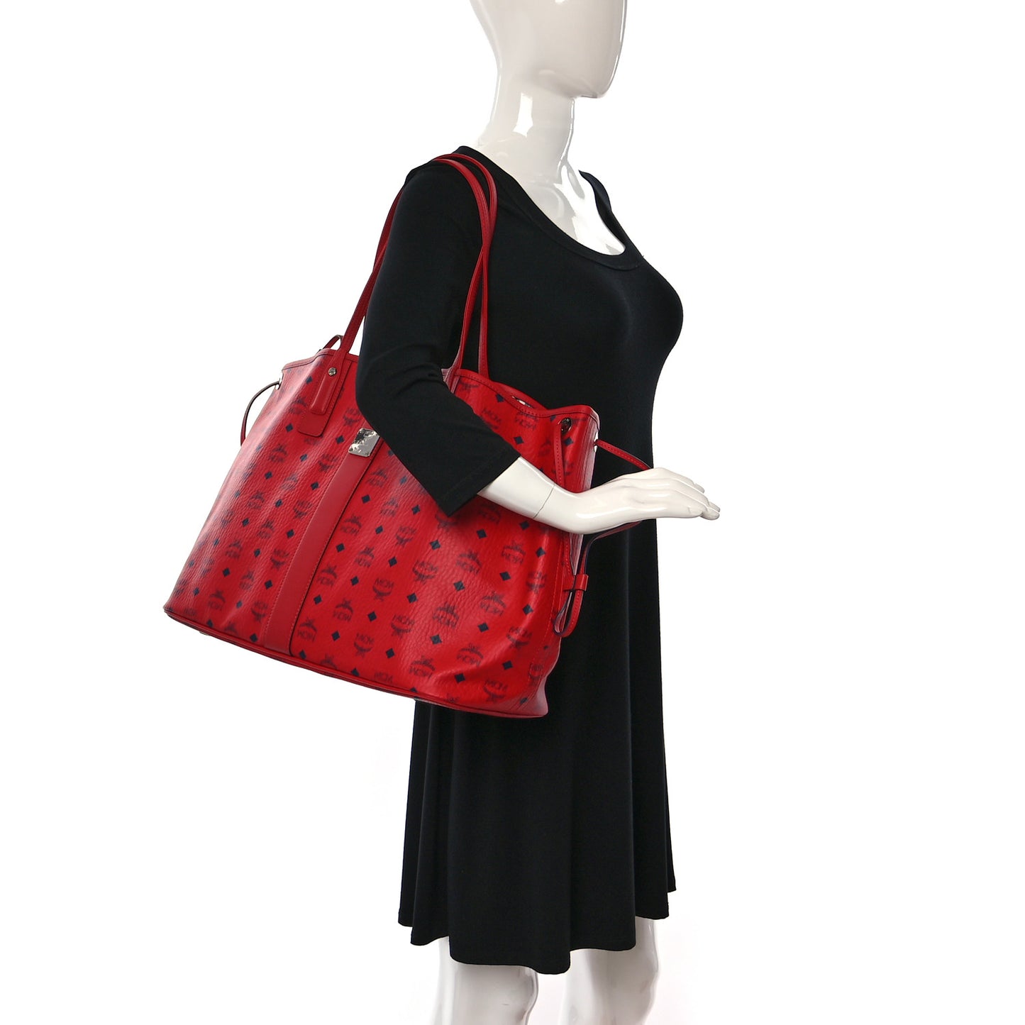 Visetos Large Liz Reversible Shopper Tote Ruby Red