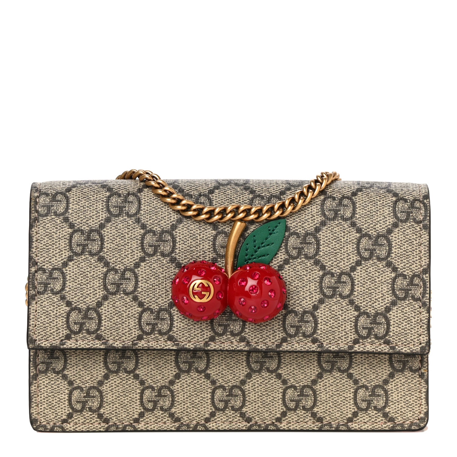 Gucci GG Supreme Monogram Mini Cherry Chain Bag 1 of 9