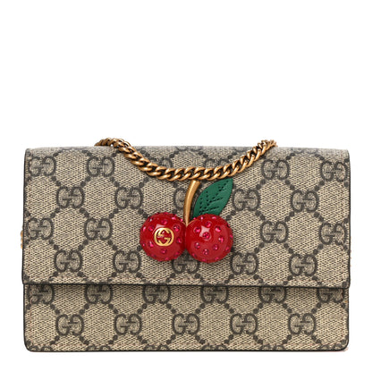 Gucci GG Supreme Monogram Mini Cherry Chain Bag 1 of 9
