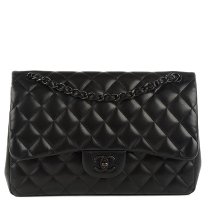 Chanel Lambskin Quilted Jumbo Double Flap So Black 1 of 8
