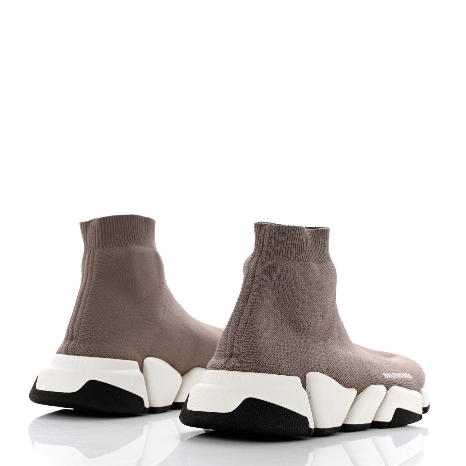 Balenciaga Technical 3D Recycled Knit Bi-Color Sole Mens Speed 2.0 Sneakers 45 Dark Beige White Black 4 of 9