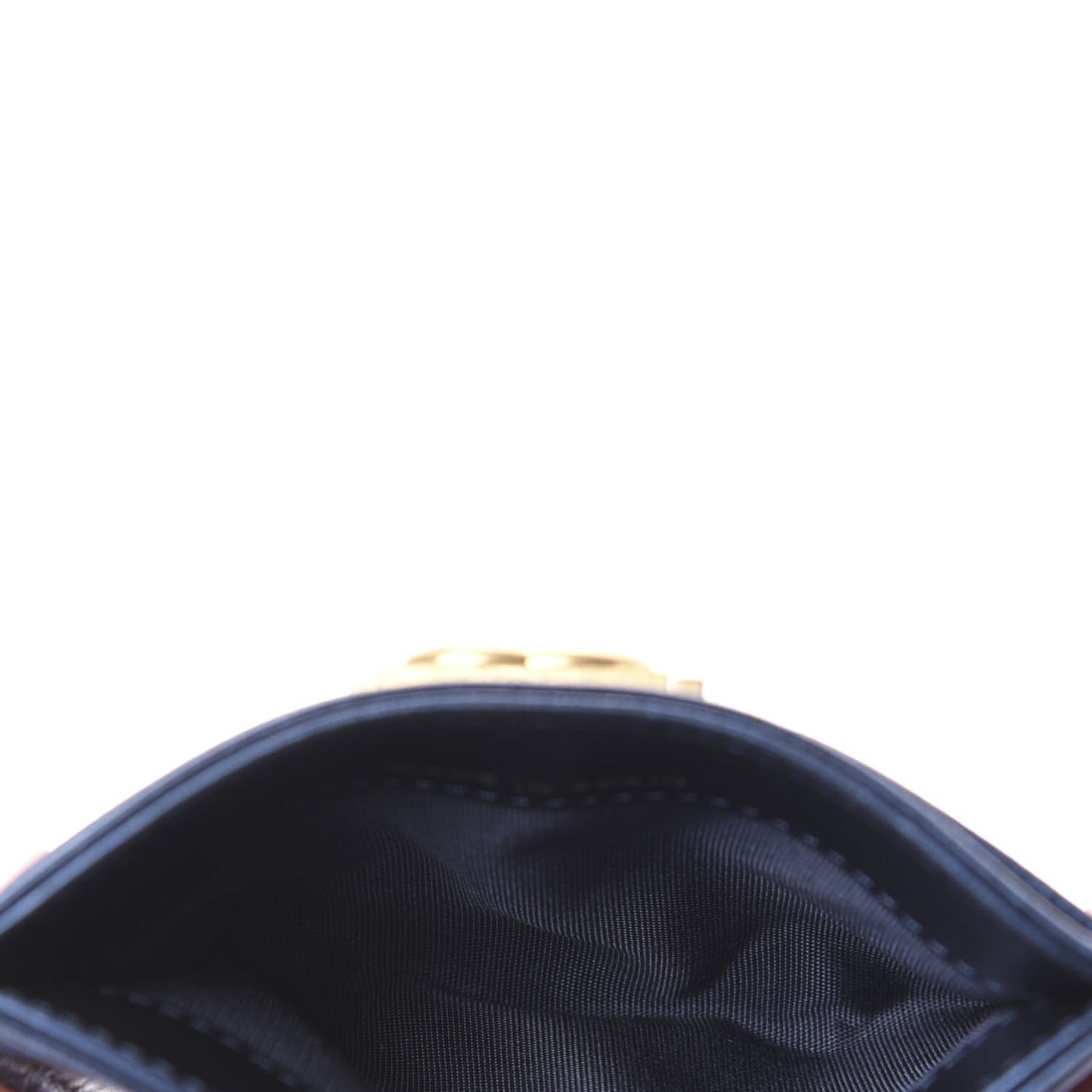 Metallic Lambskin Quilted Boy Card Holder Blue