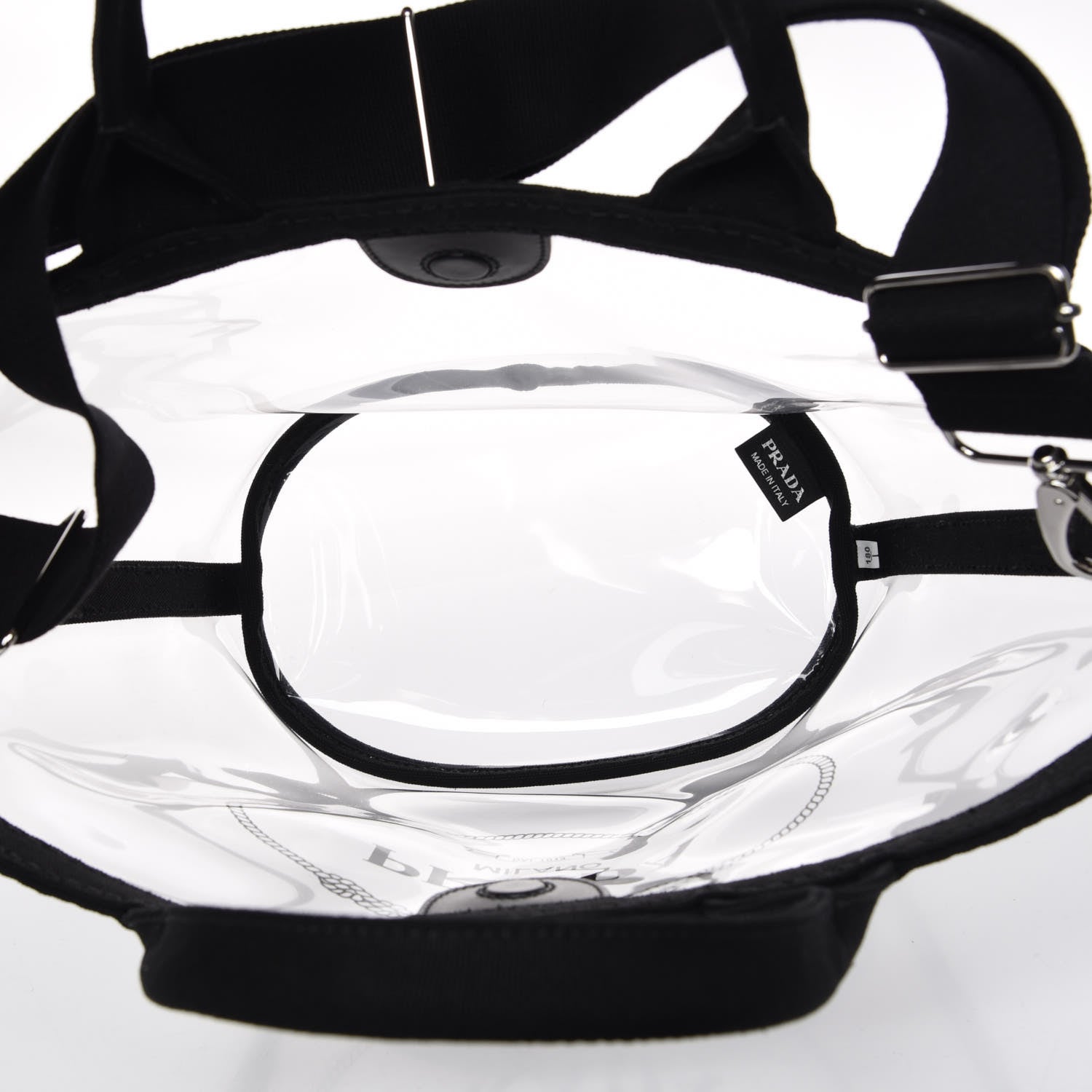 Prada Plexiglass Canapa Small Shopper Tote Black 9 of 12