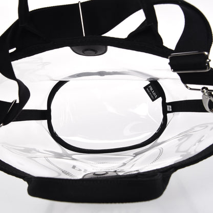 Prada Plexiglass Canapa Small Shopper Tote Black 9 of 12