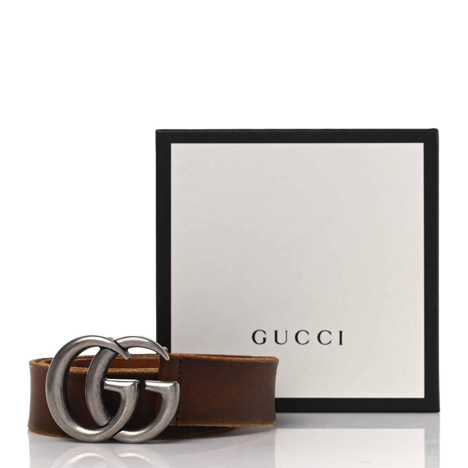 Gucci Cuoio Toscano Nickel Double Double G 40mm Belt 90 36 Cuir 6 of 6