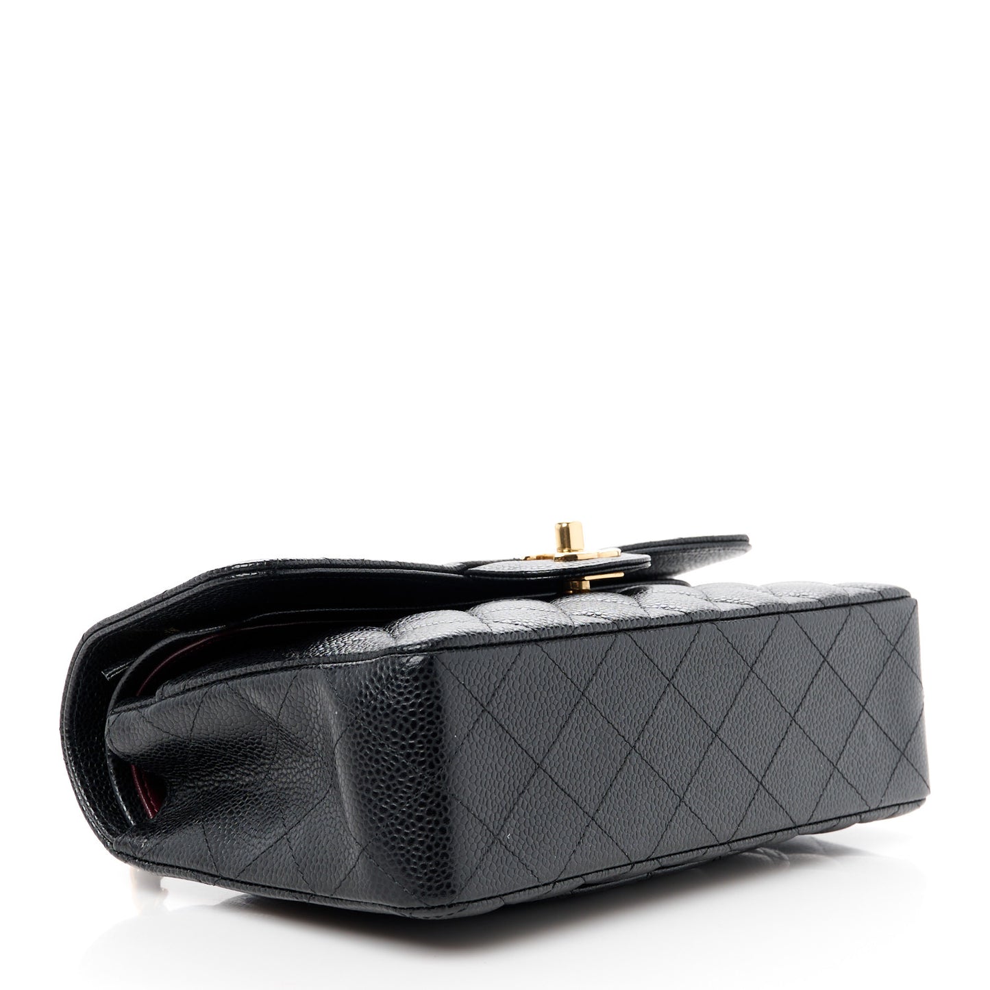 Caviar Quilted Small Double Flap Black