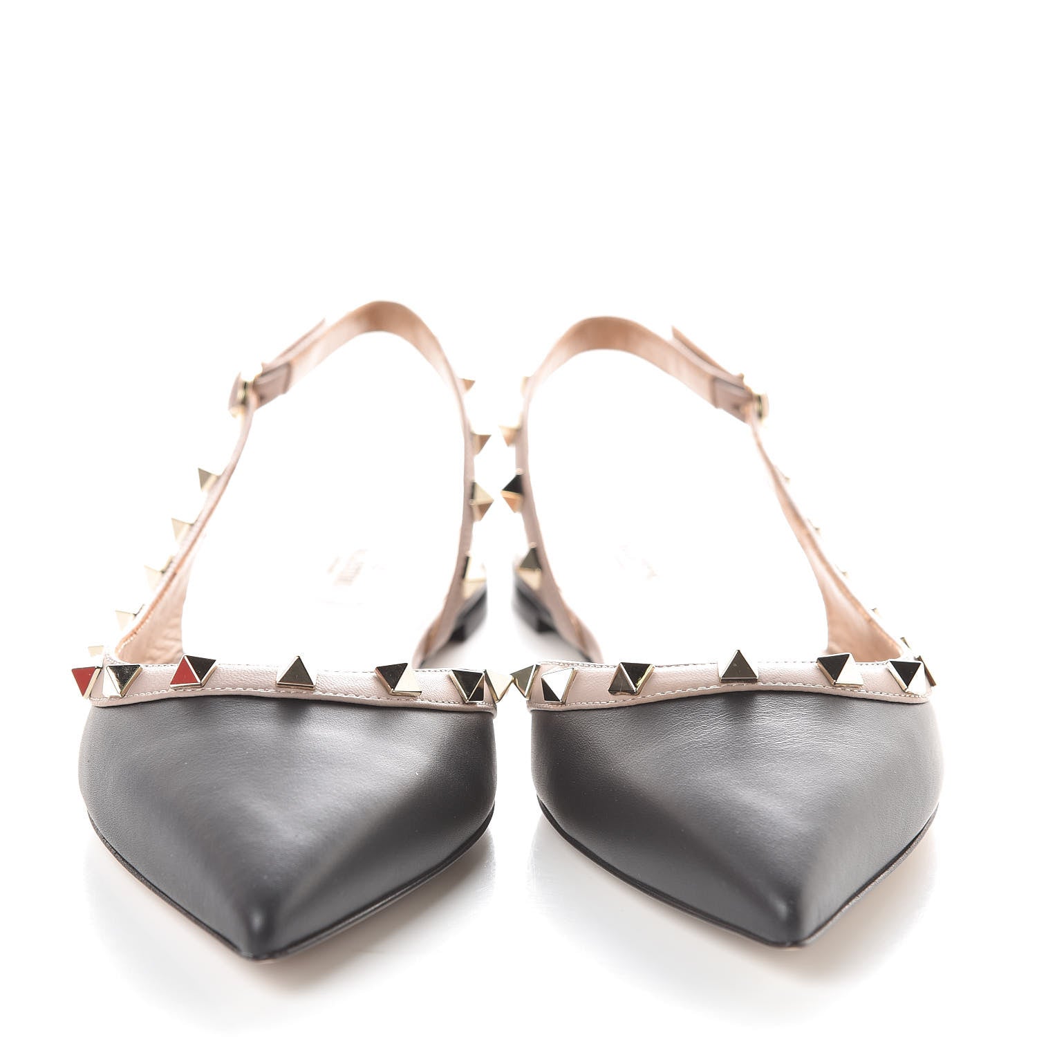 Valentino Garavani Nappa Rockstud Slingback Flats 39 Black Poudre 2 of 8