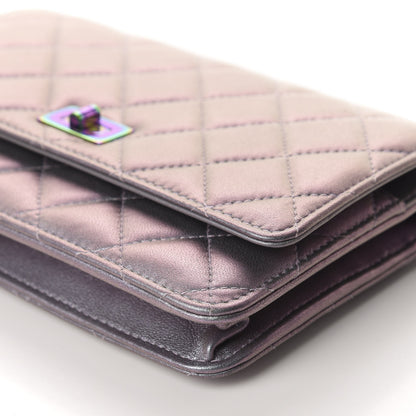 Chanel Iridescent Lambskin Quilted Reissue Wallet On Chain WOC Light Purple 6 of 13
