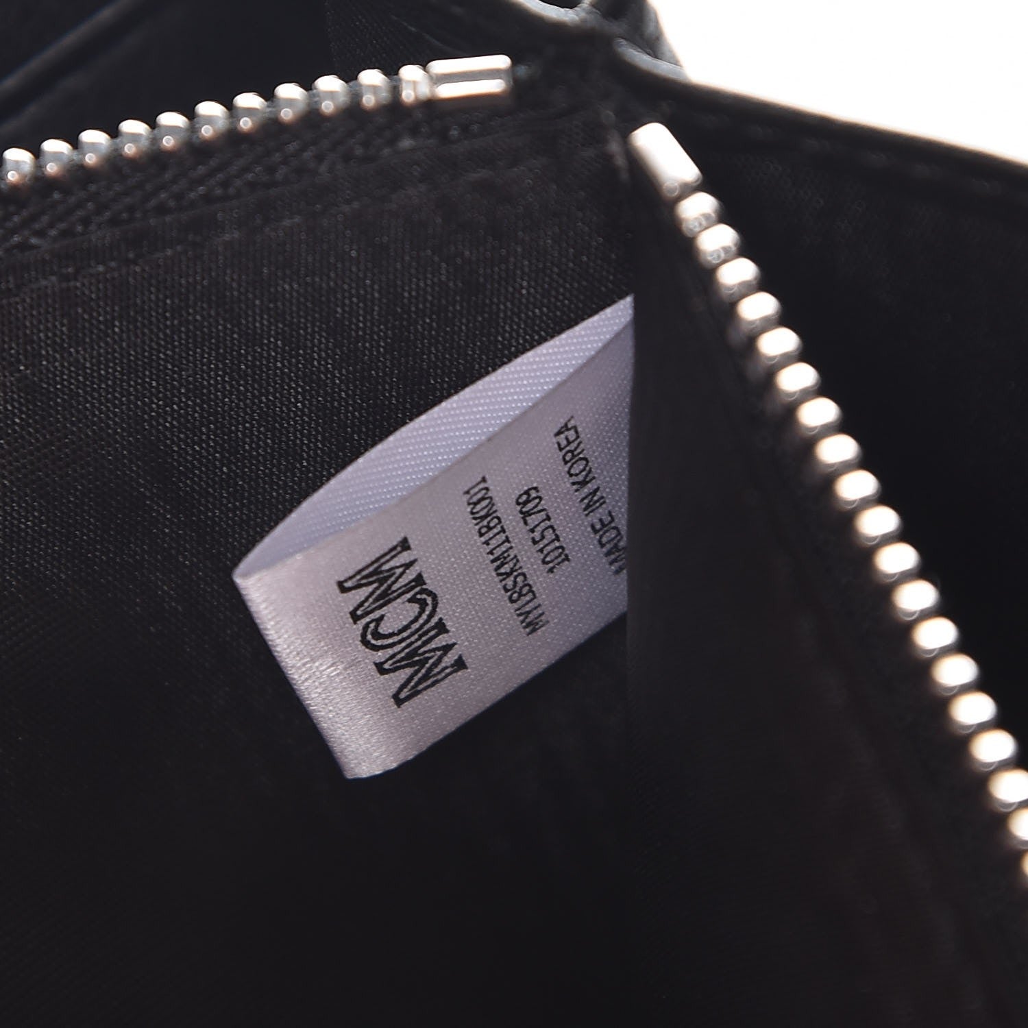 MCM Calfskin Ottomar Monogram Klara Zip Wallet Black 8 of 9