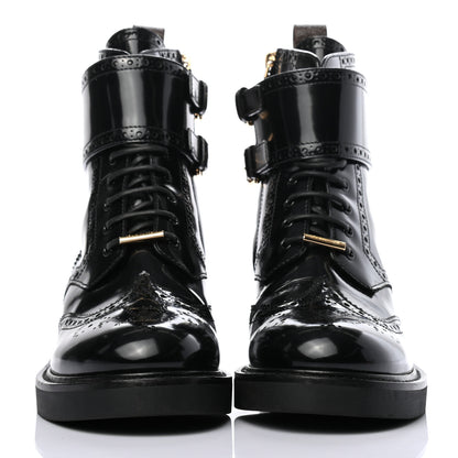Louis Vuitton Glazed Calfskin Midtown Ankle Boots 37 Black 2 of 9