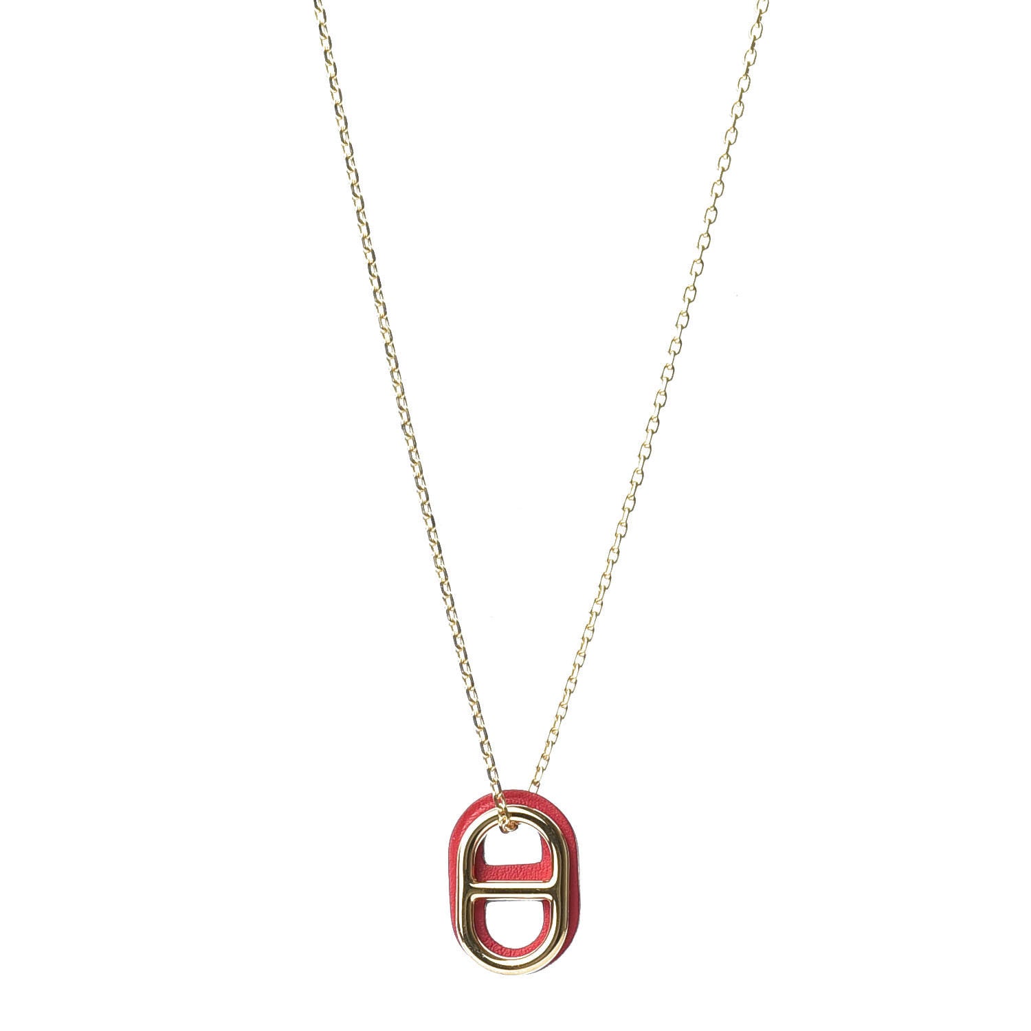 Hermes Swift O'Maillon Pendant Necklace Rose Mexico 1 of 6