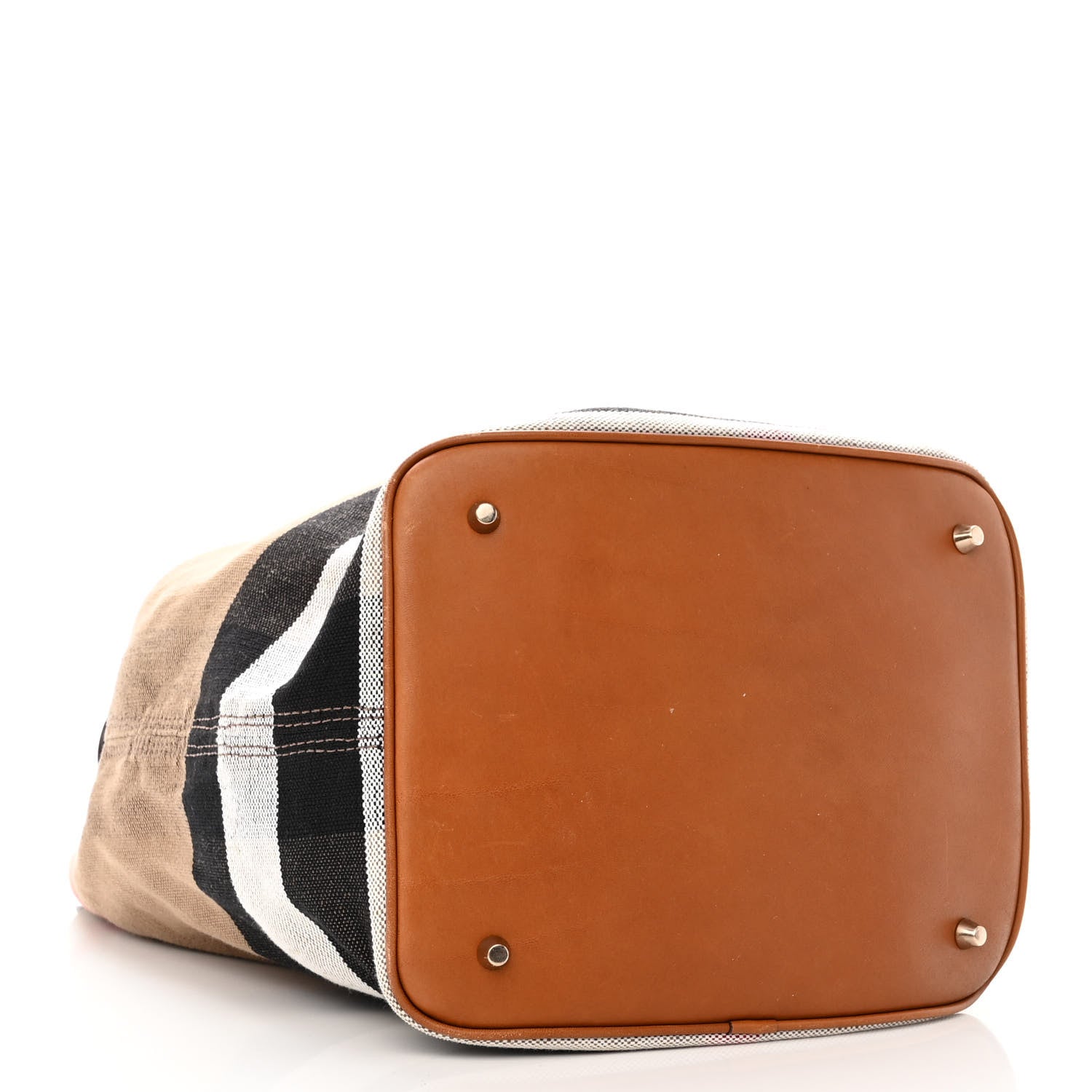 Burberry Canvas Mega Check Medium Ashby Hobo Saddle Brown 5 of 12