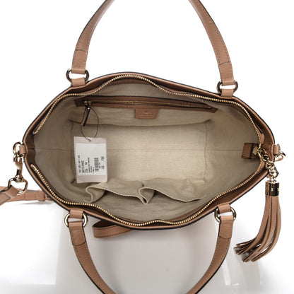 Gucci Pebbled Calfskin Small Soho Top Handle Bag Camelia 5 of 8