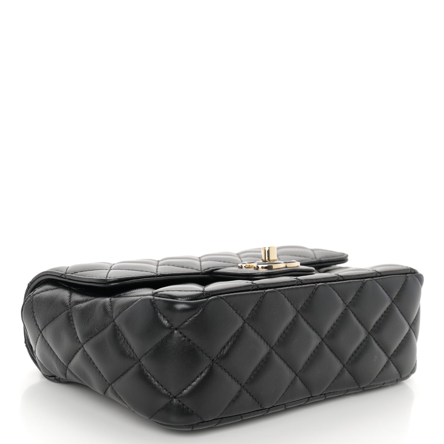 Chanel Lambskin Resin Quilted Mini Heart Square Flap Black 4 of 10