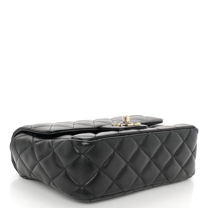 Chanel Lambskin Resin Quilted Mini Heart Square Flap Black 4 of 10