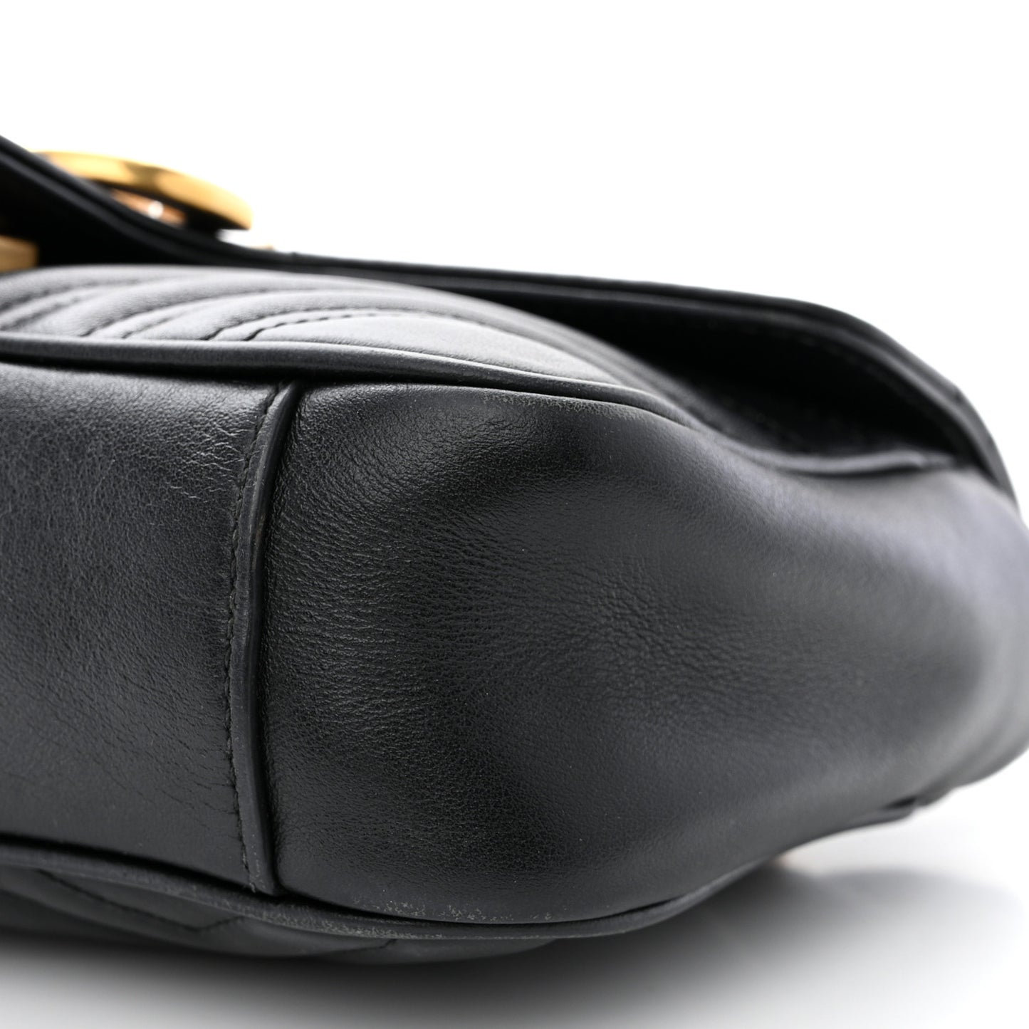Calfskin Matelasse Mini GG Marmont Shoulder Bag Black